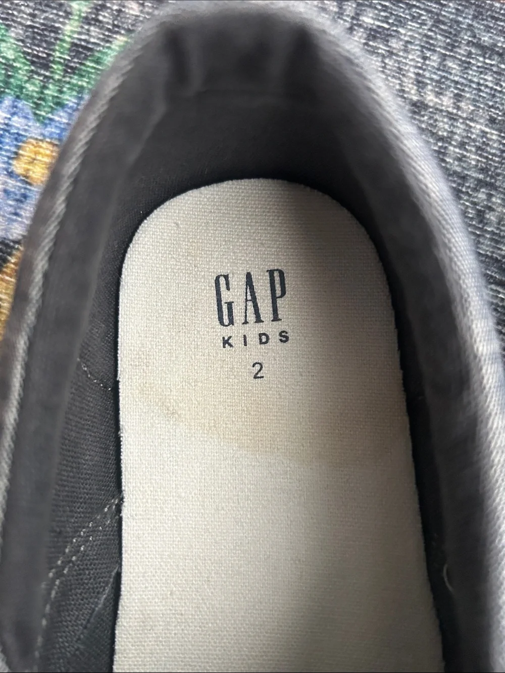 Gap Boys Blue Chambray Slip-On Sneakers, Size 2